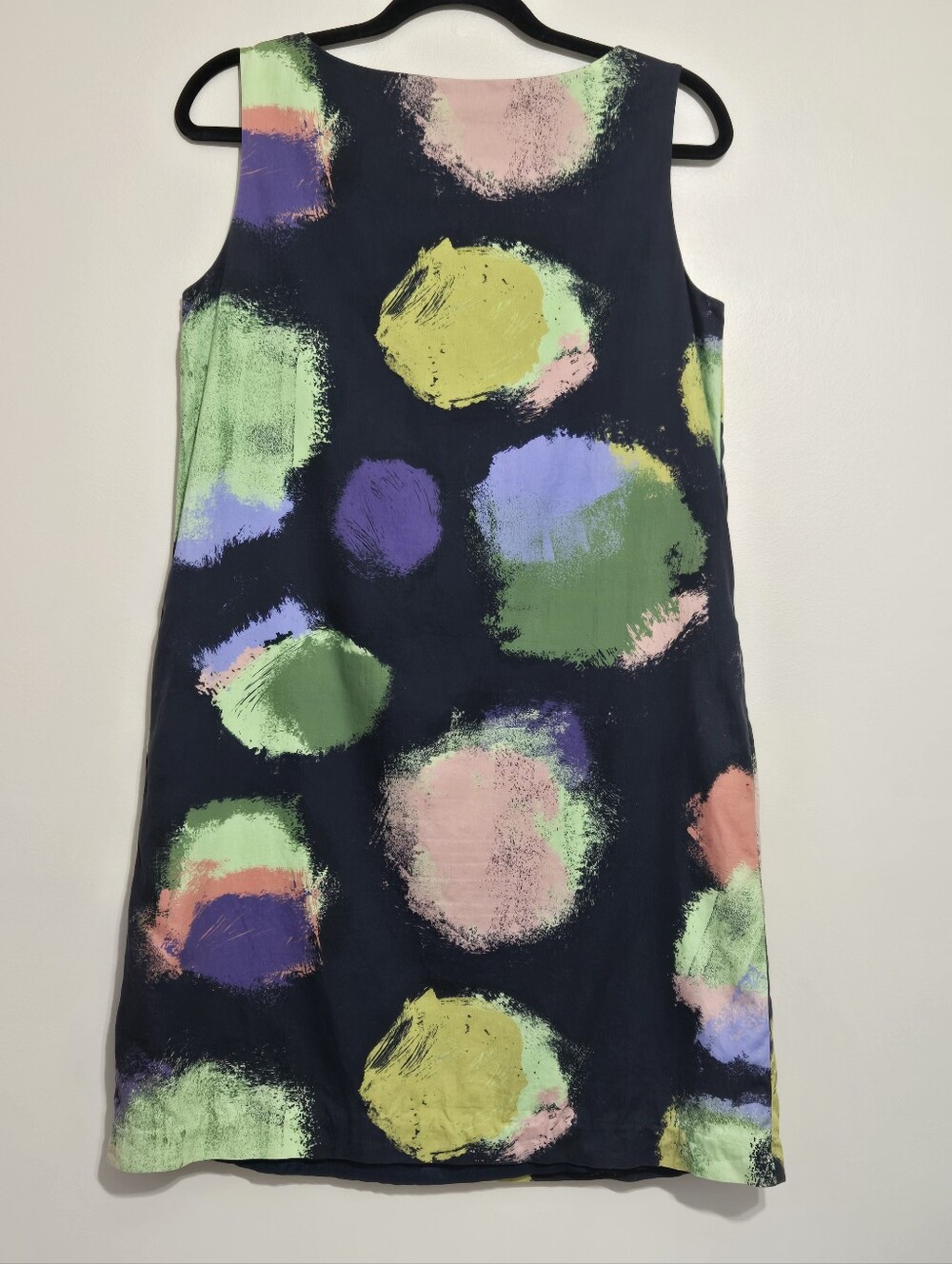 Marimekko Finland Sleeveless Shift Dress Blue Abstract Print Cotton EU 36 Y2K - Picture 3 of 12
